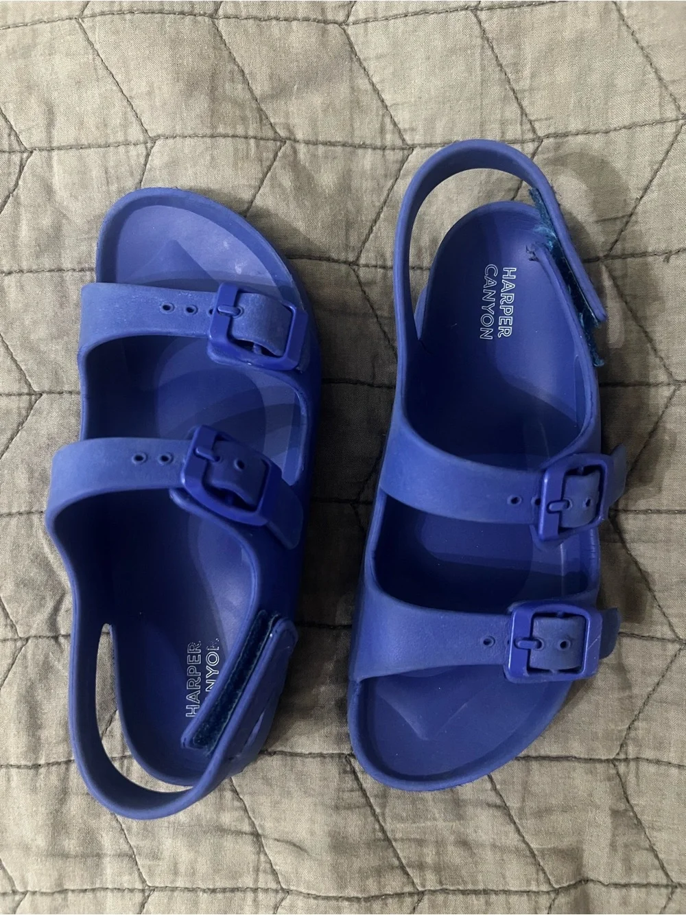 Harper Canyon Navy Buckle Sandals and Aqua-Green Slip-On Shoes